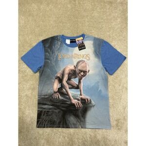 Lord Of The Rings Rollum Tee Shirt Mens Large Blue All Over Print
